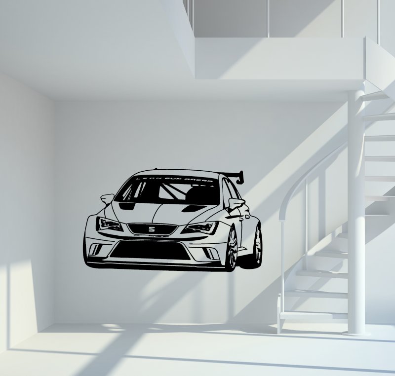 13121 Seat Leon Cup Racer Wandtattoo